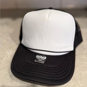 Black and White Trucker Cap adjustable SnapBack